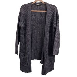 Cotton On Open Front Chunky Cardigan gray-blue M
